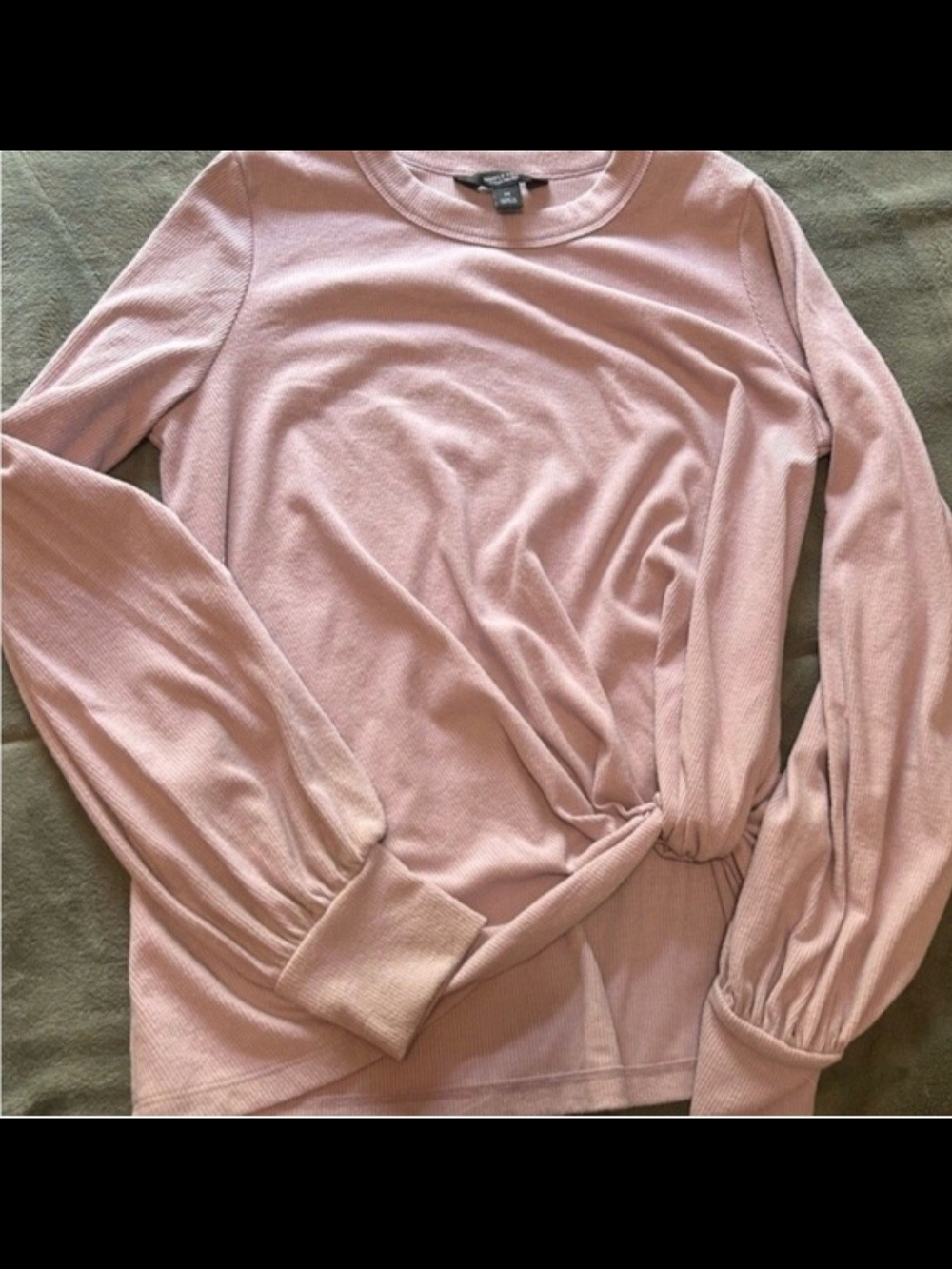 Simply Vera Vera Wang Light Pink Long Sleeve Twist-Front Top